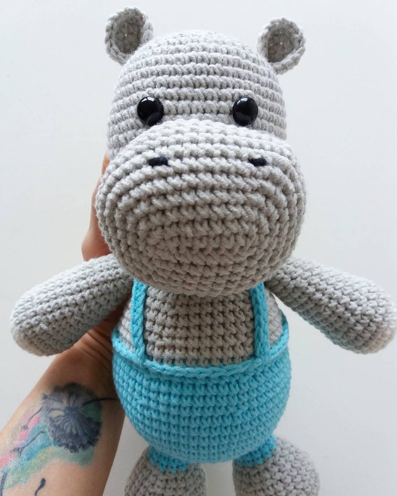 cute hippo toy for baby, nursery room decoration ideas, stuffed animal gift for baby shower, soft animal snuggler for infant image 5