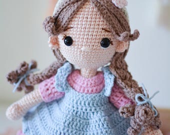 Personalized Soft Doll toy with Dress and Accessories, Customizable Gift for Birthday, Christmas Surprise for Toddler, Cute Present for Girl