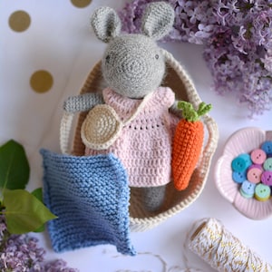 easter soft toys for kids, adorable bunny with accessories, cute gift for toddler, stuffed animal toy, birthday present for little girl
