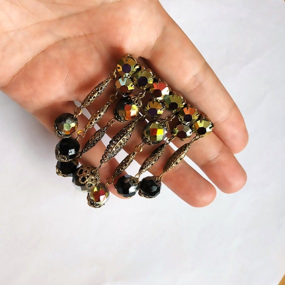 Victorian large crystals brooch with dangling rou… - image 3