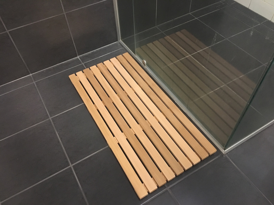 Shower Mat Cedar Bath Mat Timber Shower Mat Gift Etsy