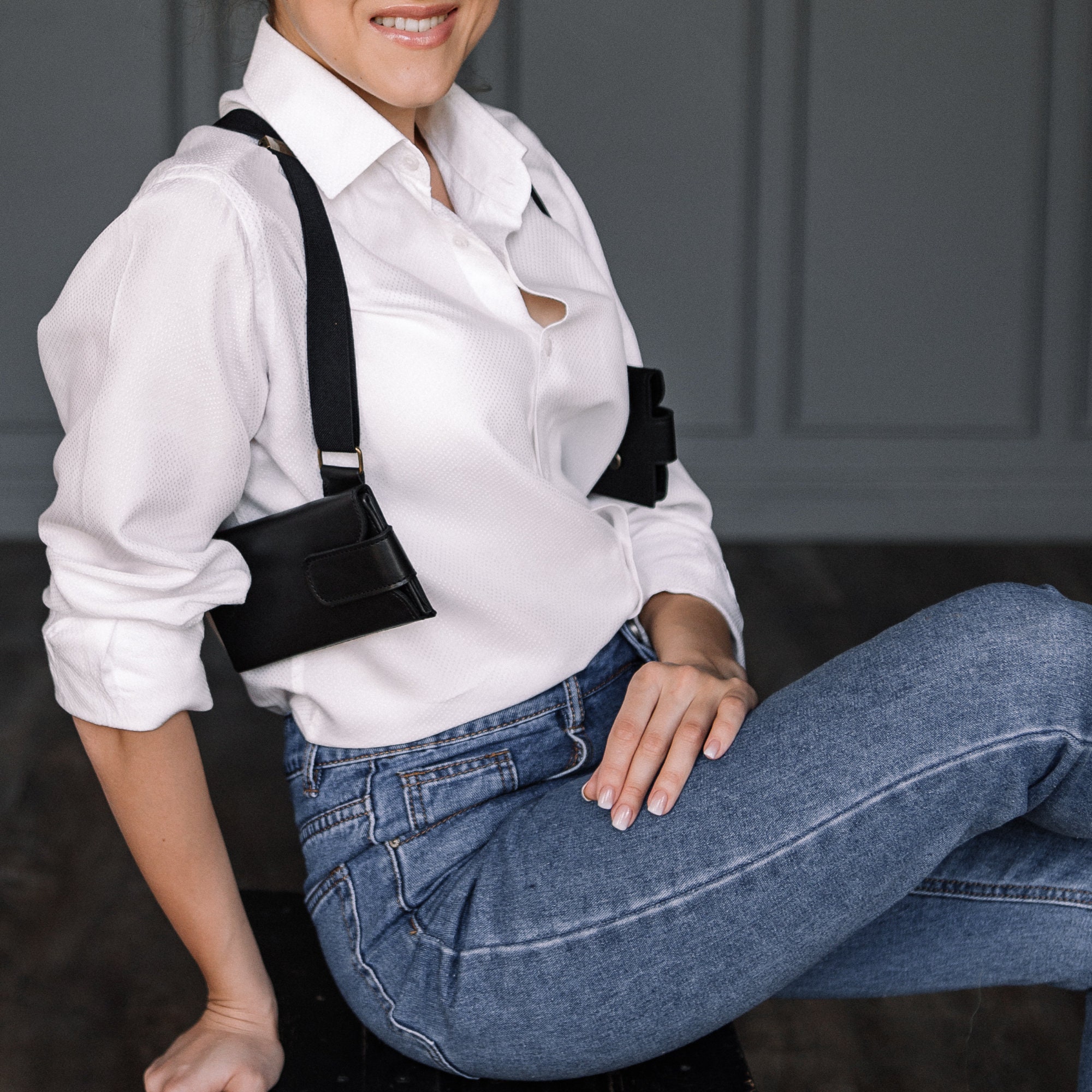 Underarm Strap Phone Pocket Holster Body Harness Cell Phone Etsy