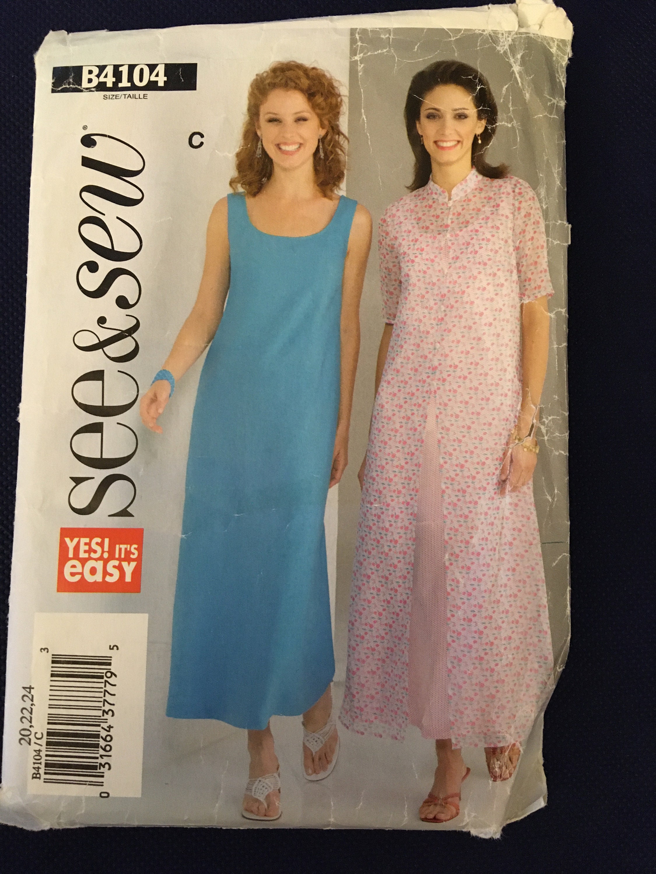 Butterick Yes it's easy See & Sew Dress Pattern B4104 Etsy