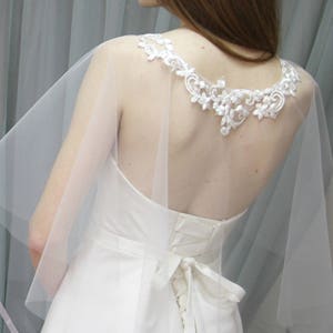 Vintage Hochzeitskap, Tüll-Hochzeits-Cape, Braut-Teile, Hochzeitstop, Hochzeits-Cover Up, Brautoberteil, Hochzeitsbolero, Braut-Topper Boho