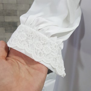Natural silk or artificial silk wedding bridal robe, silk lingerie, silk robe, wedding robe with train, getting ready robe, nightgown kimono