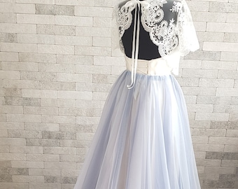 Ombre Blush Blue Tulle Wedding Dress: Bohemian Bridal Separates