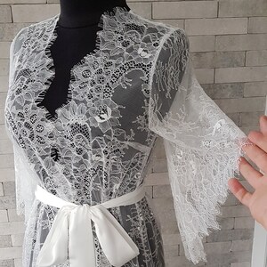 Luxuriöser Morgenmantel, Hochzeitsmantel, Spitzenmantel, Nachthemd, Brautmantel, Brautjungfern Robe, Spitzen-Dessous, Geschenk der Mutter für Sie