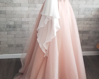 Ombre Tulle Wedding Skirt: Blush, Blue & Gray Bridal Separates