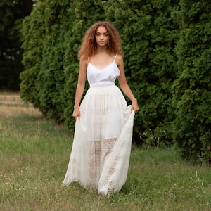 Rustic Embroidery Wedding Skirt: Bohemian Bridal Separates