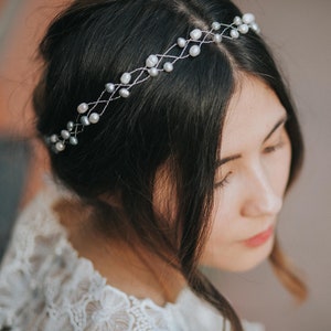 Unique freshwater pearls wedding hair comb, bridal vine, bridal accessories, wedding vine, bridesmaid hair accessories, bridal headpiece. image 1