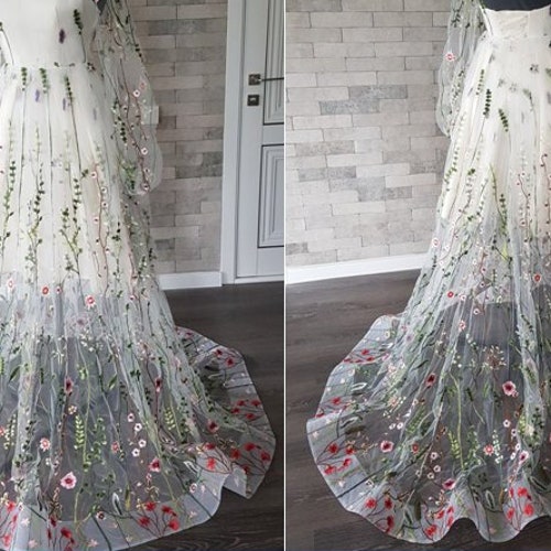 Flower Wedding Skirt Floral Wedding Overskirt Bridal - Etsy