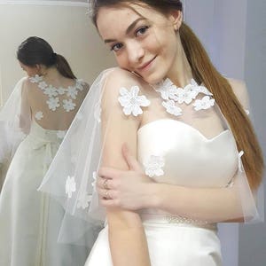 Boho Hochzeit Umhang, Tüll Hochzeit Cape, Braut trennt, Hochzeit top, Hochzeit vertuschen, Braut top Hochzeit Bolero, Braut Top