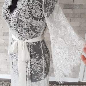 Luxuriöser Morgenmantel, Hochzeitsmantel, Spitzenmantel, Nachthemd, Brautmantel, Brautjungfern Robe, Spitzen-Dessous, Geschenk der Mutter für Sie
