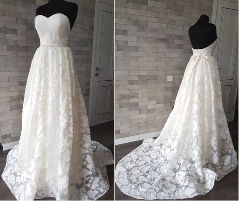 Flower Wedding Dress Corset Wedding Dress Bridal Separates Etsy