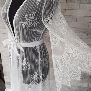 Luxuriöser Morgenmantel, Hochzeitsmantel, Spitzenmantel, Nachthemd, Brautmantel, Brautjungfern Robe, Spitzen-Dessous, Geschenk der Mutter für Sie