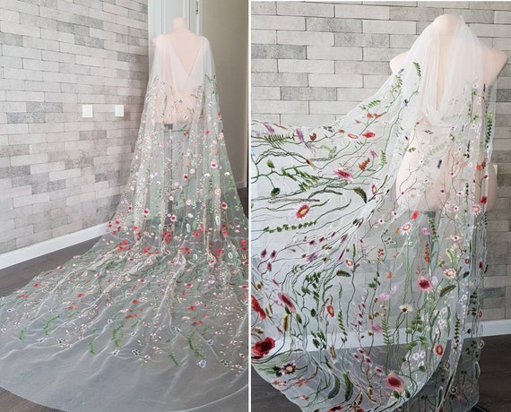 Drape veil flower wedding veil draped floral veil secret | Etsy
