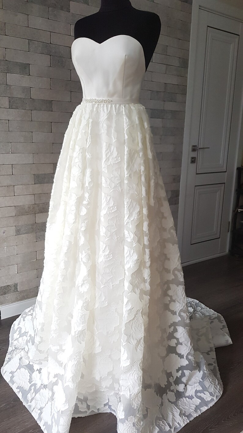 Flower Wedding Dress Corset Wedding Dress Bridal Separates Etsy