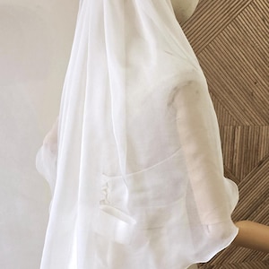 100% natuurlijke zijde chiffon bruidssluier: moerbeizijde organza tule bruids met/zonder blush afbeelding 3