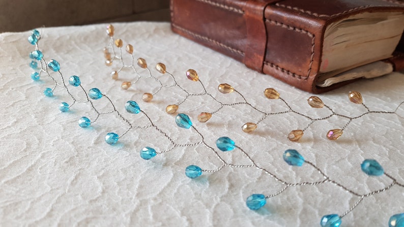bridal accessories bridal vine bridal headpiece wreath More colors- crystals wedding hair vine bridesmaid hair accessories wedding vine