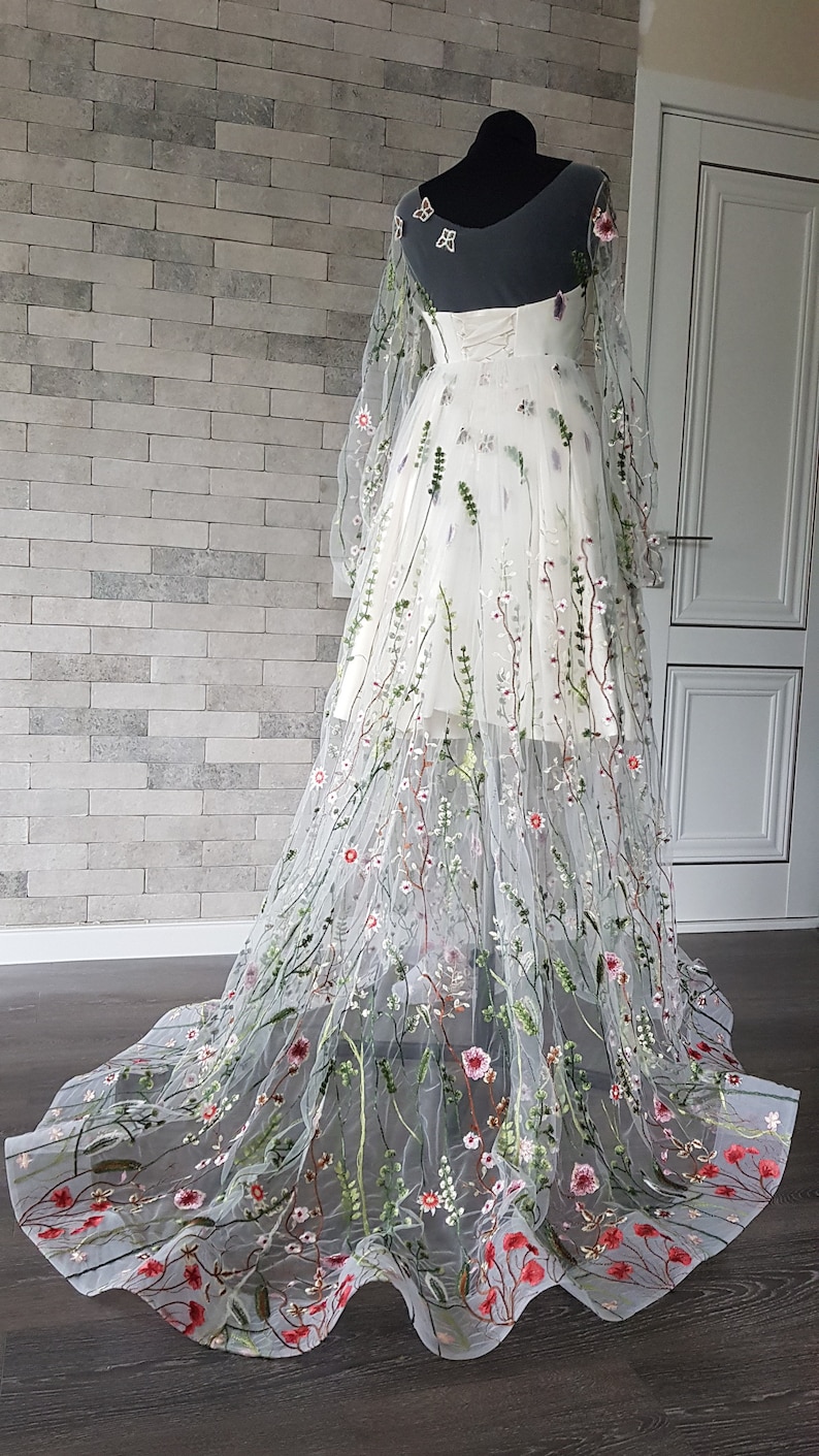 Shiny Sequins Leaves Wedding Overskirt Sparkle Floral Flower - Etsy