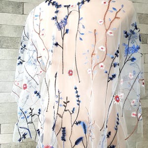 Embroidered Floral Wedding Cape: Something Blue Bridal Cloak