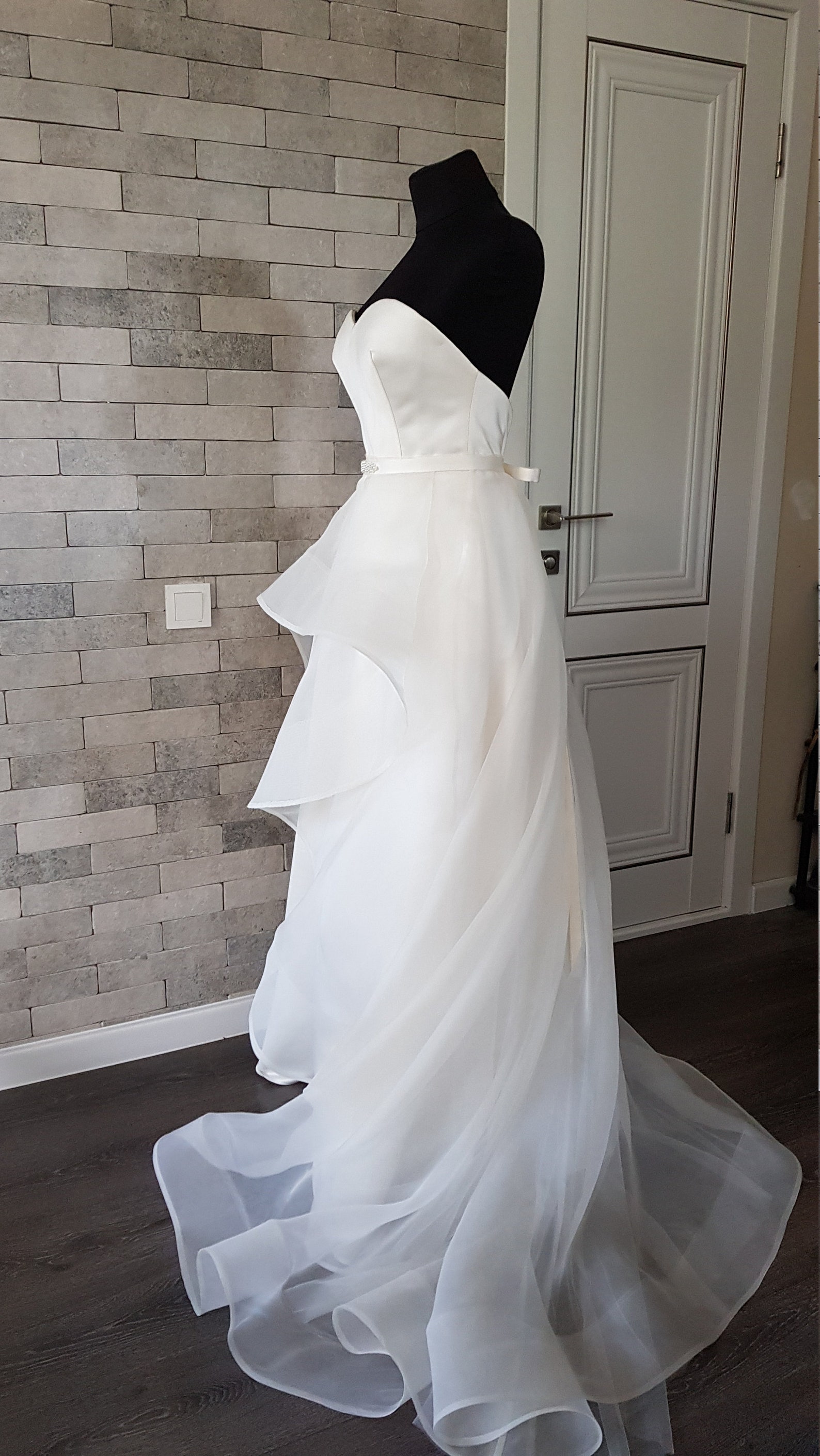 Silk organza wedding dress with train corset wedding dress Etsy