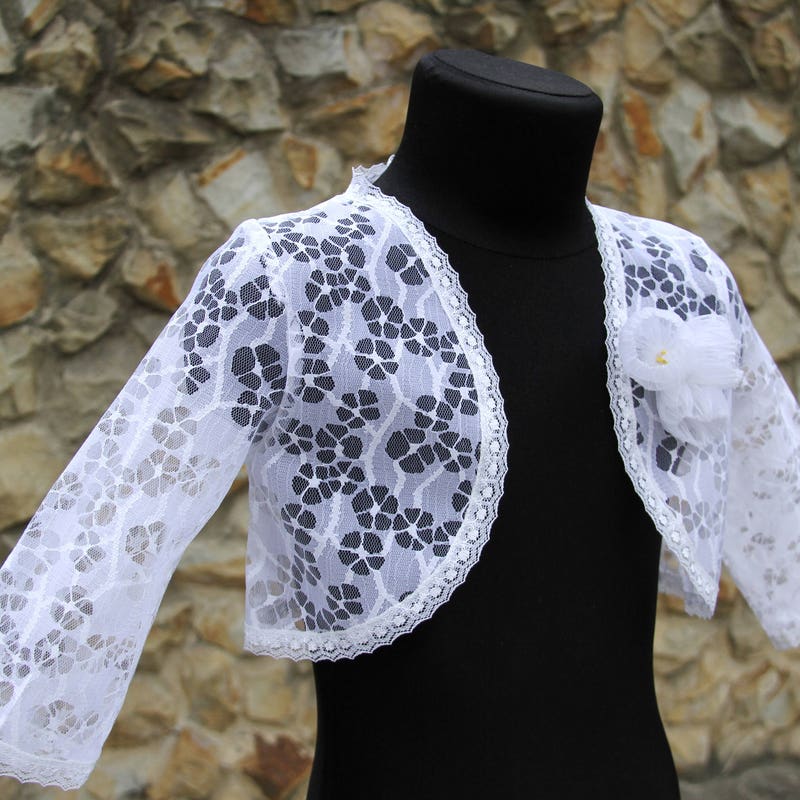Girls White Lace Bolero | Communion & Flower Girl Jacket