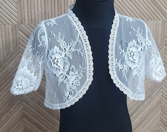 Elegante bolero voor meisjes, kanten bolero meisje, kanten meisje cape, kanten meisje capelet, kanten meisjes schouderophalen, kanten blouse voor meisjes, kanten top, kanten jasje.