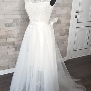 Tulle detachable wedding train, extra long removable wedding train, wedding overskirt, bridal separates, princess wedding skirt open front