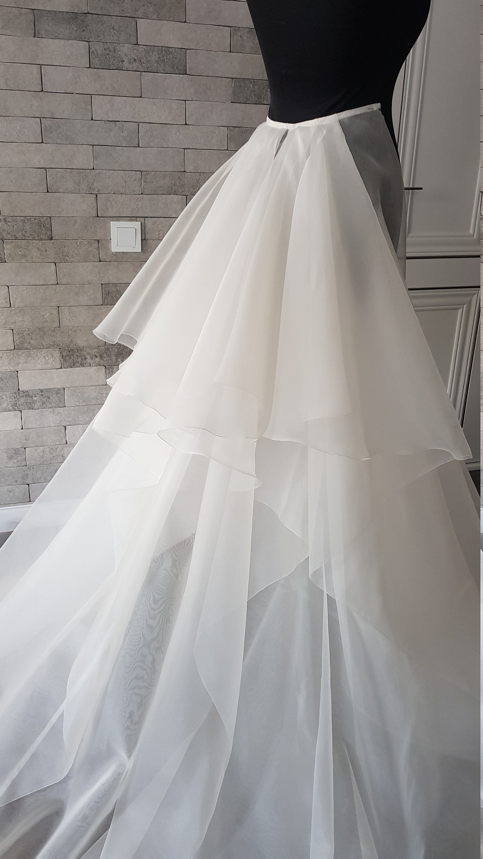 Detachable wedding overskirt removable wedding train organza Etsy
