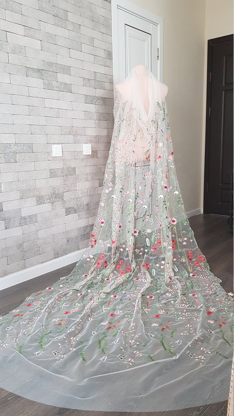 Drape veil flower wedding veil draped floral veil secret Etsy