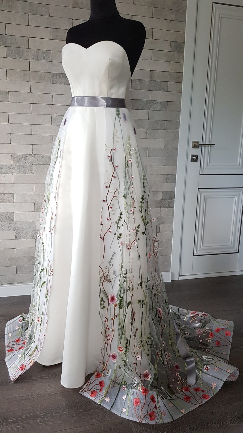Flower Wedding Skirt Floral Wedding Overskirt Bridal - Etsy