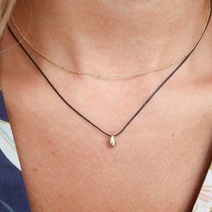 Dainty 14K yellow gold Tear Drop Necklace, 14K solid gold love necklace,Tear ofJoy Necklace, Minimalist Necklace