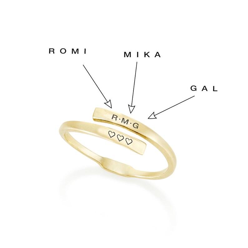 Personalized Name Ring \u2022 Name Stacking Rings \u2022 Custom Ring \u2022 Ring With Name \u2022 Stacking Rings \u2022 Personalized Christmas Gift For Her