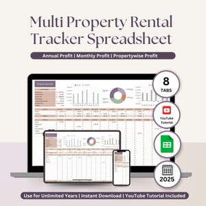 Rental Airbnb Template, Rental Income Tracker, Expense Tracker, Airbnb Host Spreadsheet, Vacation Rental, Property Management, Google Sheets