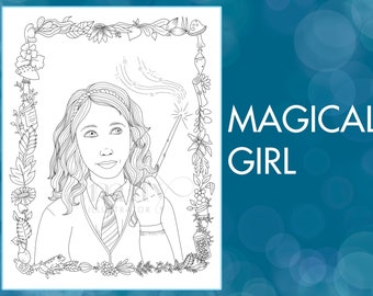 Magical Girl Digital Coloring Page