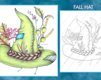 Fall Hat Digital Coloring Page