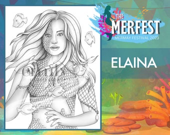 Mermay "Elaina" Digital Download Coloring Page