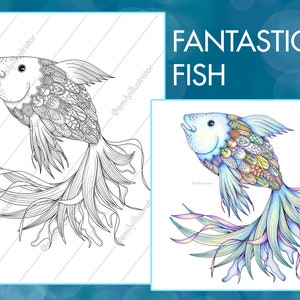 Fantastical Fish Digital Coloring Page