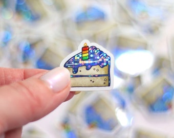 Set of 5, 1" Mini Glitter Cake Stickers