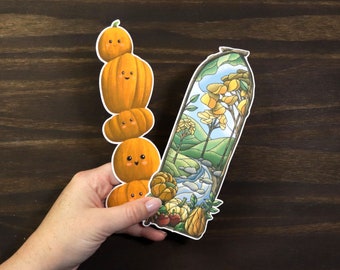 Fall Bookmark Collection, Thick Sturdy Cardstock, Vinyl Cover, Unique Hand-drawn