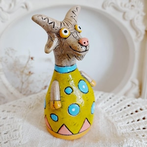 Handmade goat figurine Ceramic goat sculpture Clay goat  Funny ceramics Collectible figurines