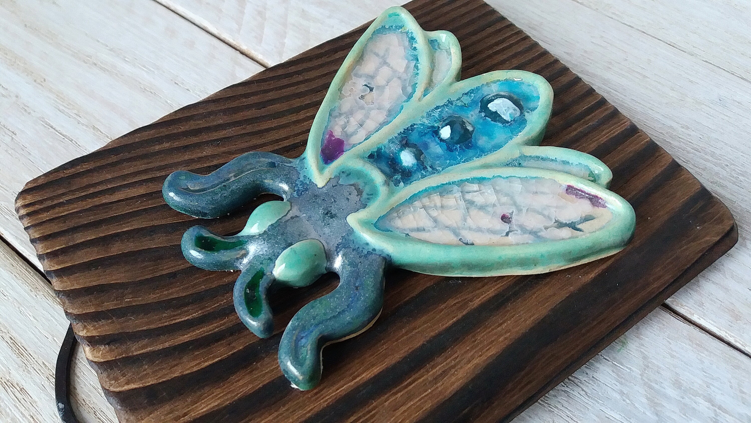 Сeramic Fly Ceramic Insect Wood Panel With Ceramic Fly Ceramic Etsy UK