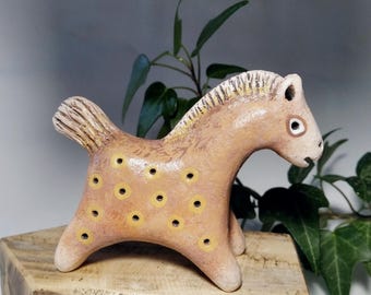 Ceramic Horse Figurine | Handmade Clay Statue