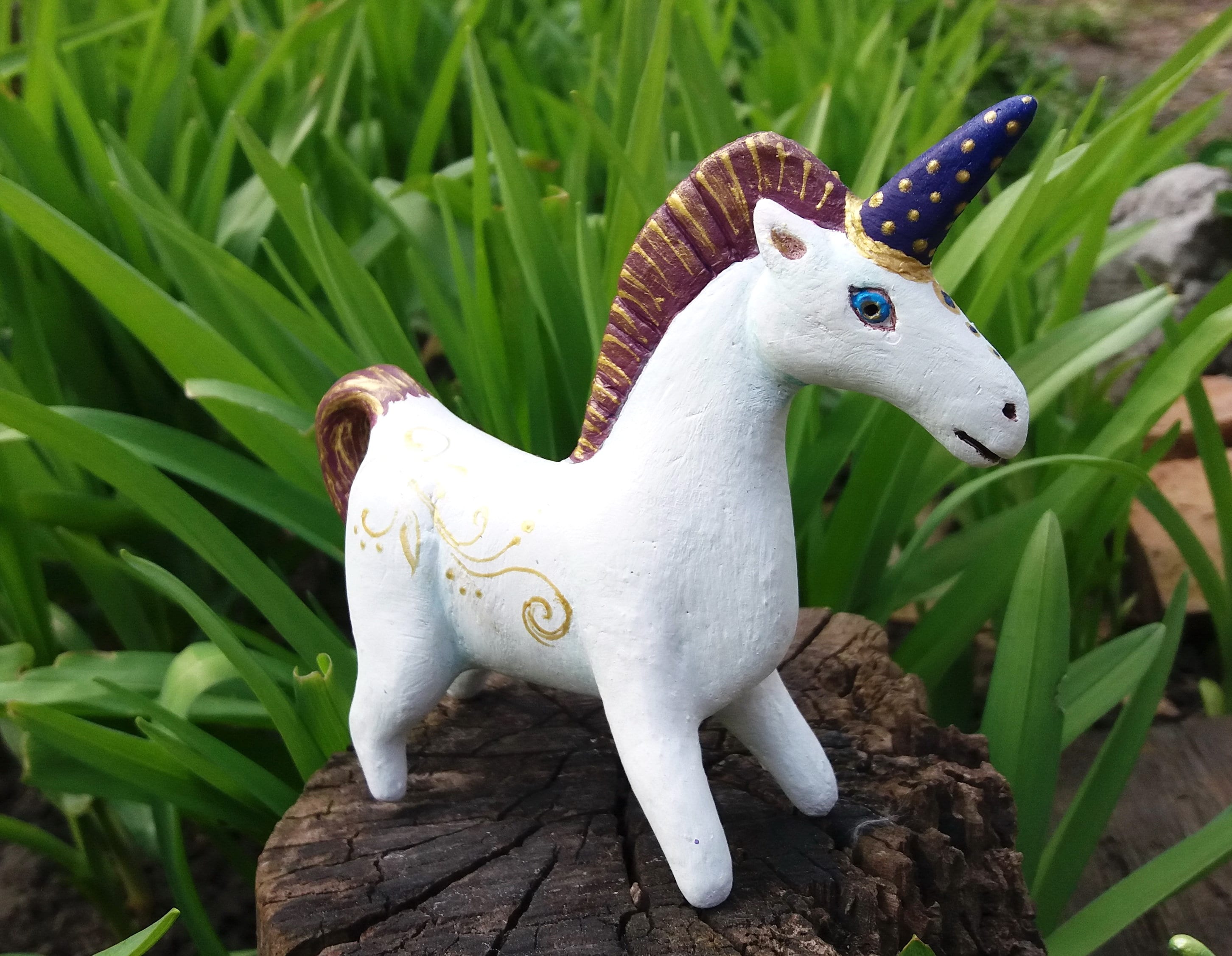 Ceramic unicorn figurine Handmade unicorn Fantastic unicorn Etsy