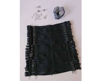 Bondage,Harness Skirt,Waspie,Black,BDSM,Lingerie,Fetish Lingerie,Sexy Erotic Garter,Fetish Wear,Women,Suspender,Garter Skirt
