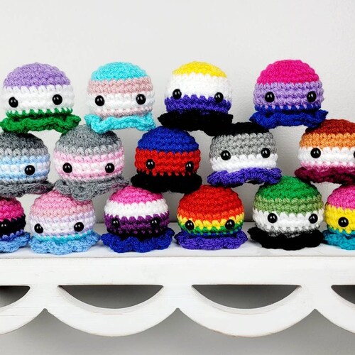 Pride Flag Crochet Octopus, Christmas Gift, Plushie, Keychain, Ornament, Lesbian, Bi, Trans, Gay, Pan, Asexual, Nonbinary, Subtle LGBTQ+