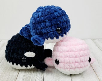 Crochet Whale Plushie: Chunky Ocean Animal Desk Pet