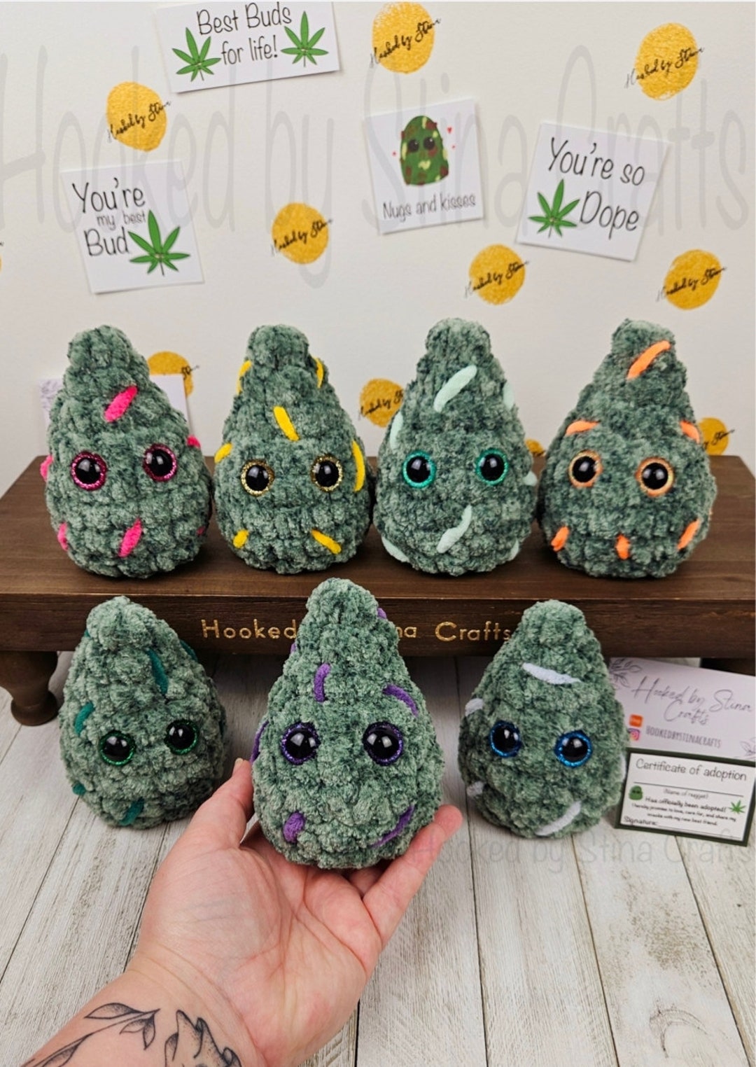 Weed Nugget Plushie, Crochet Nugs, Smoke Station Decor, 420