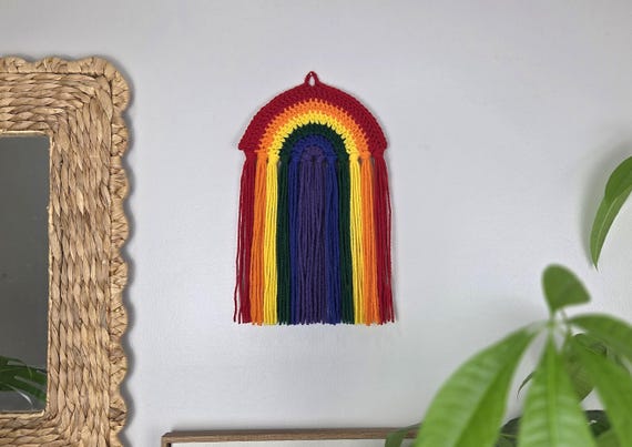 Gay Pride Rainbow Wall Hanging, Pride Month, LGBTQ+, Subtle Gay Pride Accessory, Gay Flag Colors, Gay Pride Wall Hanging, Art